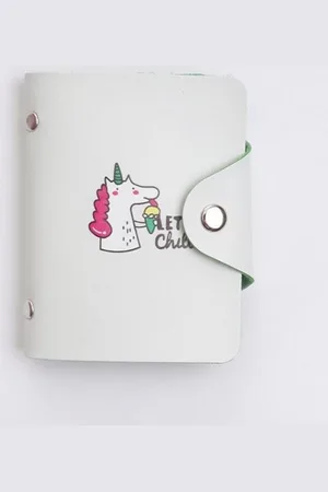 MUNDO Luxe Witte Creditcardhouder met Unicorn | Pasjeshouder | Pasjeshouder etui | Pasjes etui | Wallet | Etui voor pasjes | Visitekaart houder | Bankpas & Creditcard