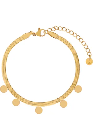 essentialistics Armband grote muntjes - Volwassenen - Goudkleur - Stainless steel (verkleurt niet) - Verlengkettinkje