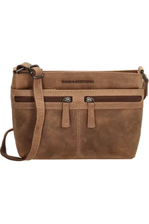 Hide & Stitches Idaho Crossbody Schoudertas - Ritsvakjes - 100% Leder