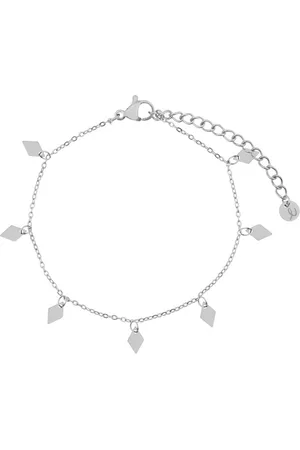 essentialistics Armband met een boel ruitjes - Volwassenen - Zilverkleur - Stainless steel (verkleurt niet) - Verlengkettinkje