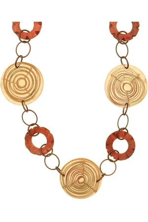 Behave Dames lange ketting hout acryl 120 cm