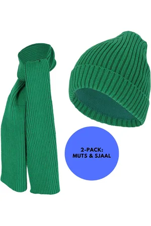 sarlini Muts & Sjaal jongens - Ribbed - Effen - 4/8 Jaar
