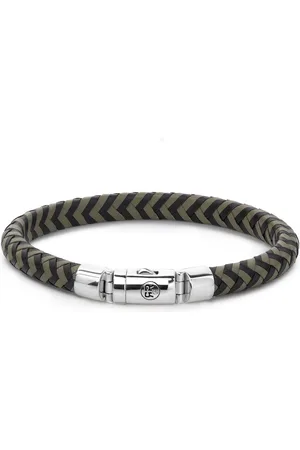 Rebel & Rose Rebel&Rose armband - Half Round Braided Black-Olive