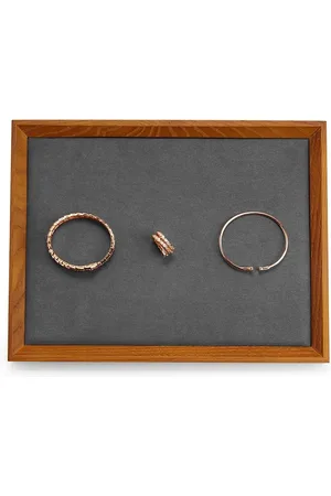 Merkloos Massief houten sieradendoosje - sieraden lade organizer - grijs - Oirlv - 4 stijlen