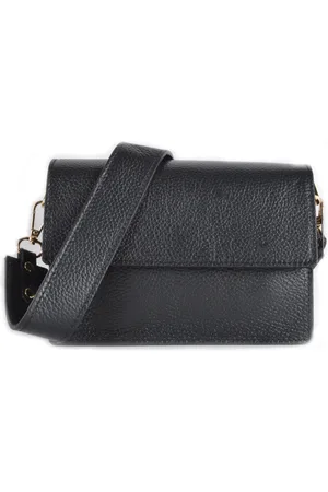 Merkloos Dames Leer Crossbodytas - Leren Schoudertas - Dames Leren Handtas - Made in Italy