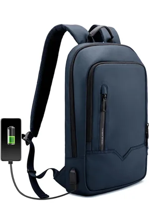 Merkloos Ergonomische laptoprugzak 396 cm (156 inch) met USB-oplaadpoort - waterdicht en elegant - voor zaken werk school studie reizen vrije tijd.