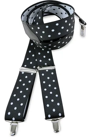 We Love Ties Bretels - Bretels zwart met witte polkadots