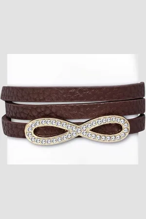 Amanto Armband Corn Brown - PU Leer - Messing - Infinity - 11mm - 55cm