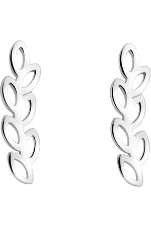 Zilver Oorbellen - oorbellen blad dames- oorbellen - 925 - en Blad Oorstekers - Natuur oorbellen - Silver Leaves Stud Earrings - Amona Jewelry