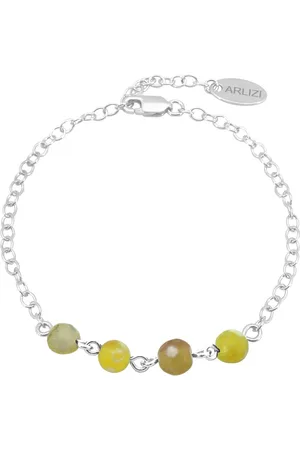 ARLIZI 2239 Armband geel vuuragaat kralen - sterling - 20 cm