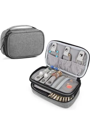 Merkloos Sieraden Box Organiser - Grijs - Ketting Oorbellen Ringen Horloge - Accessoires Houder Organiser
