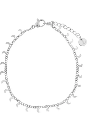 essentialistics Armband kleine maantjes - Volwassenen - Zilverkleur - Stainless steel (verkleurt niet) - Verlengkettinkje
