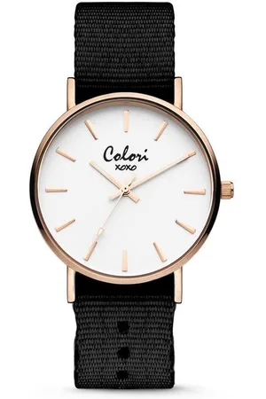 Colori XOXO 5 COL544 Horloge - Nato Band - Ø 36 mm - Donker Bruin / Rosékleurig
