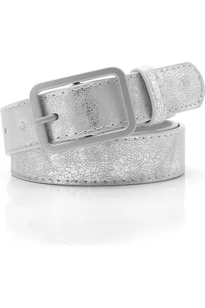 Fashion Favorite Metallic Riem - Silver / Zilver | Riemmaat 90 cm | Lengte 100 x 3 cm | Kunstleer /Staal |