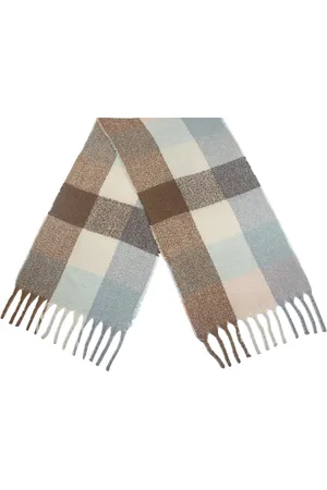 Cwi Sjaal Geruit Dames 190 X 50 Cm Polyester Beige/blauw/