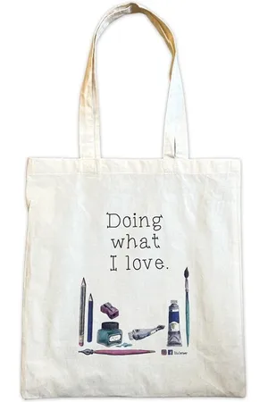 Merkloos Katoenen tas | Tote bag | Doing what I love | Illu-Straver