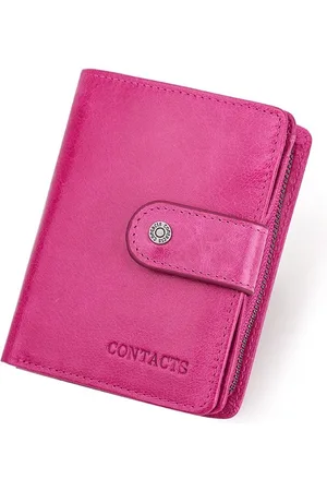 Contacts Leren portemonnee leer - portefeuille vrouwen - cadeautjes cadeau voor vrouwen - portemonnee heren pasjes houder - Top kwaliteit Leer