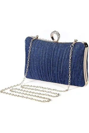 Merkloos Clutch Bag voor dames, sprankelende avondtas voor dames, charmante glinsterende handtas, elegante geplooide satijnen formele portemonnee voor feest, wieden, schoolbal, banket, cocktail