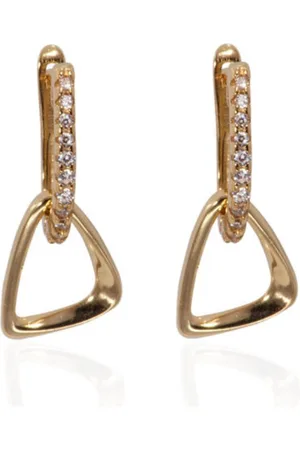 Zilver Goudkleurig Oorhangers - Oorbellen Dames goudkleurig - Verguld Oorhangers Dames - Luxe Geometrische Dangle Oorbellen Verguld - Verguld Echte 925 - Amona Jewelry