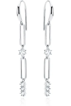 Zilver Oorbellen - Lux en Oorbellen met Zirkonia - Ketting Oorbellen met Zirkonia - gerhodineerd - Valentijn cadeautje voor haar - Amona Jewelry