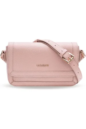 Lazarotti Leren Schoudertas Bologna Leather Flap Crossbody Bag Oud roze