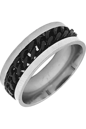 Tesoro Mio Michel – Heren Ring Voor Stoere Man – Met Zwart – 17 mm /