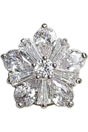 Fako Bijoux® Magnetische Mini Broche - Magneetbroche - Ster Bloem Kristal - Hoofddoek Magneet - Sjaal - Hijab - Abaya - 16x16mm