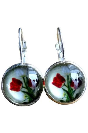 2 Love It Tulp E - Oorbellen - - Groen - Rood - Zilverkleurig