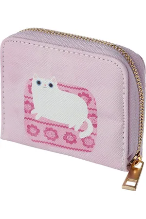 Puckator Portemonnee Roze Angie Rozelaar Planet Cat Witte Kat Klein - 8,5x11x2cm (LxBxD)