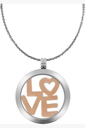 Silventi LOCKits Gift Set 989900100 - Stalen Collier met Hanger - Love - - Munt 25 mm - Collier 70 cm