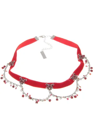 Behave Choker van velours met kraaltjes