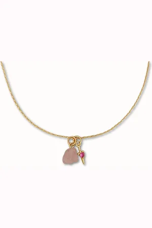 ByNouck Jewelry - Ketting Rose Dagger - Sieraden - Dames Ketting - Verguld - Roze - Halsketting