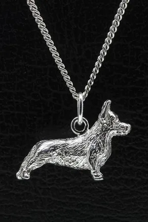 MOOYE Zilveren Welsh corgi cardigan ketting hanger - groot