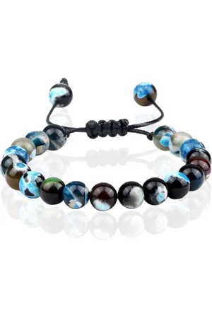Memphis Dames Armband 8mm Kralen - Blue fire
