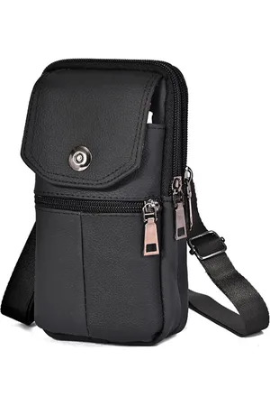 Merkloos Heuptas - Heup Tas - Leer - Schouder Tas - Mannen - Vrouwen - Lederen Taille Tas - Grote Capaciteit - Riem Tas - Crossbody Tas - Grote Capaciteit - Riem - Tas - Crossbody Tas - Multi-layer Gesp - Mobiele Telefoon Tas - Bum Pouch
