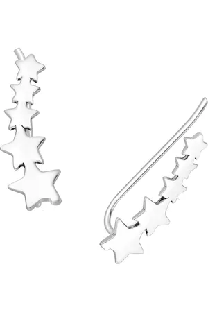 EAR IT UP Oorklimmers - Sterren - Ear climbers - Oorschuiven - Earclimbers - Ear crawlers - 925 sterling - 18 x 6 mm - 1 paar