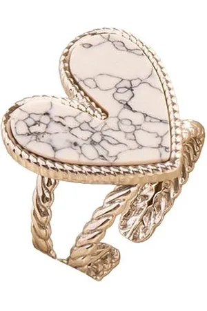 The Musthaves Ring met Hart - RVS - One Size - Hart met Steen Wit