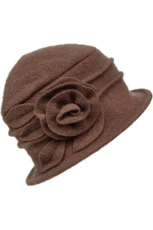 Merkloos MOSEN-Warme wintermutsen voor dames - retro wollen mutsen - winter wollen mutsen voor dames met bloemendecoraties - elegante hoeden van topkwaliteit