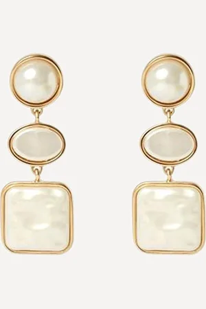 Margot Bardot Calix Gold. - Statement oorbellen - Parel - Goudkleurig - Oorbellen dames