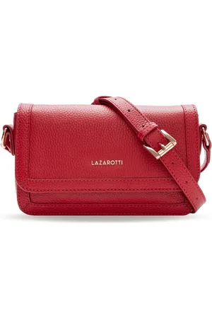 Lazarotti Leren Schoudertas Bologna Leather Flap Crossbody Bag Rood