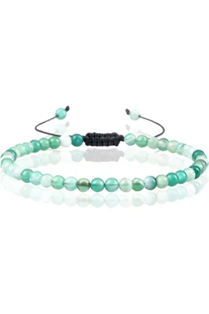 Memphis Fire Armband Natuursteen Kralen - Green Striped