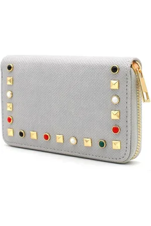 DIelay Portemonnee met Studs - PU Kunstleer - Ritssluiting - 16x10 cm