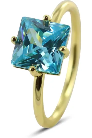 Silventi 9SIL-22553 Zilveren Ring - Dames - Zirkonia - Vierkant - 8 mm -