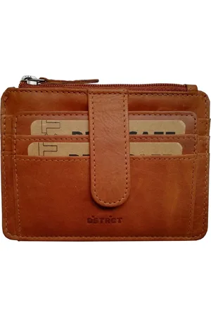 DSTRCT Wax Lane Leren Creditcardhouder / Ritsportemonnee RFID