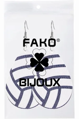 Fako Bijoux® Oorbellen - Druppel - Kunstleer - Handbal