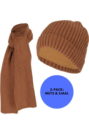 sarlini Muts & Sjaal jongens - Ribbed - Effen - 4/8 Jaar