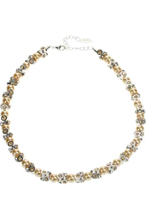 Behave Klassieke ketting met parels en steentjes