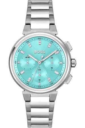 HUGO BOSS HB1502763 ONE Dames Horloge - Mineraalglas - Staal - Zilverkleurig - 38 mm breed - Quartz - Vouw/Vlindersluiting - 3 ATM (spatwater)