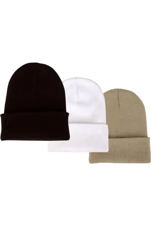 ASTRADAVI Beanie Hats - Muts - Warme Unisex Skimutsen Hoofddeksels - 3 Stuks Winter Mutsen - , Wit, Beige