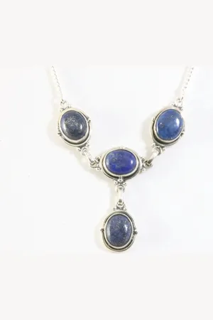 AsiAsia Bewerkte zilveren ketting met lapis lazuli